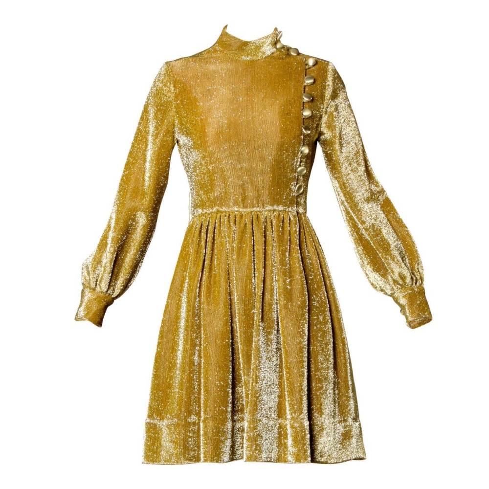 ISO- NOT FOR SALE Vintage 60s gold Mr Mort dress